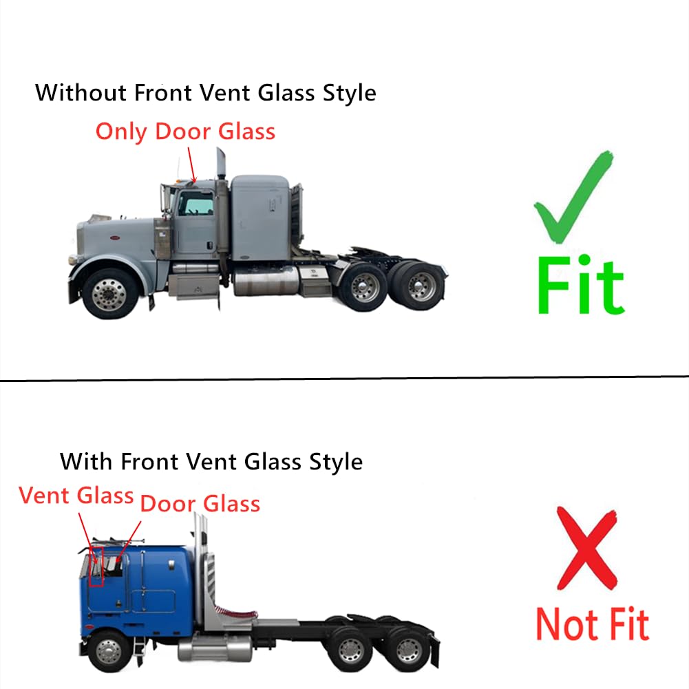 Tempered Front Door Window Glass Compatible with Peterbilt 330 340 348 357 365 367 378 379 384 385 386 388 389 2005-2020 Models
