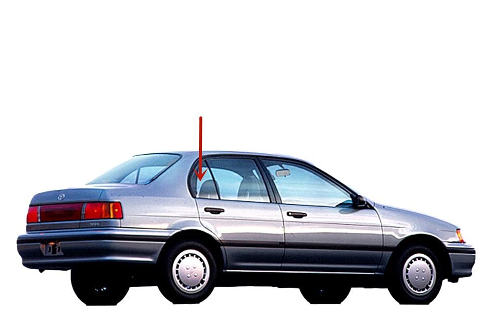 Passenger Right Side Rear Vent Glass Vent Window Compatible with Toyota Tercel 4 Door Sedan 1991-1994 Models