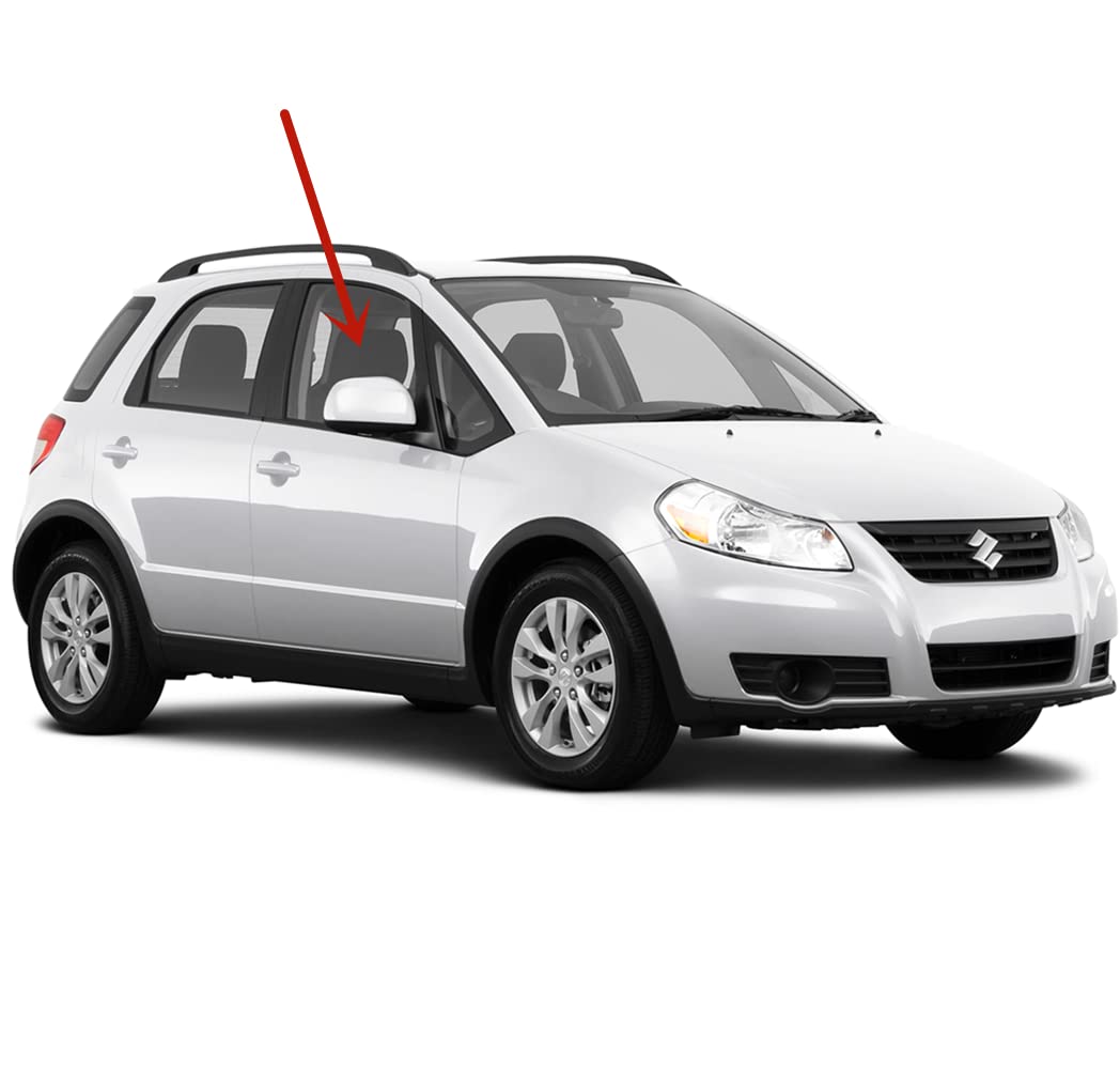 Passenger Right Side Front Door Window Door Glass Compatible with Suzuki SX4 4 Door Hatchback/Sedan 2007-2013 Models