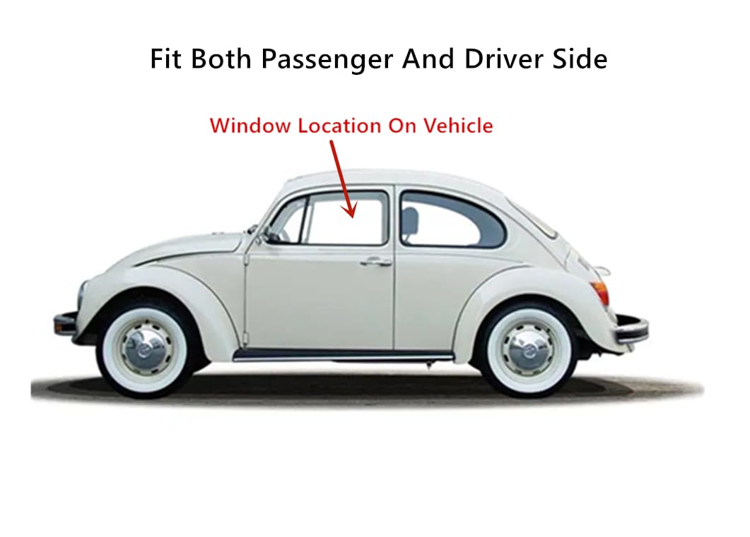 Tempered Door Window Door Glass Compatible with Beetle / Super Beetle 2-Door Sedan 1965-2003 Models Fit Both Side