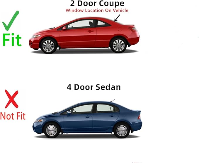 Heated Back Window Back Glass w/ Antenna Style Compatible with Honda Civic 2 Door Coupe 2006-2011 Models