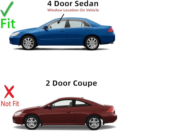 Driver Left Side Front Door Window Door Glass Compatible with Honda Accord 4 Door Sedan 2003-2007 Models