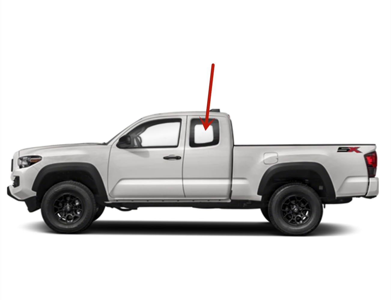 Clear Driver Left Side Quarter Window Quarter Glass Compatible with Toyota Tacoma Pickup Extended Cab 2016-2023 Models
