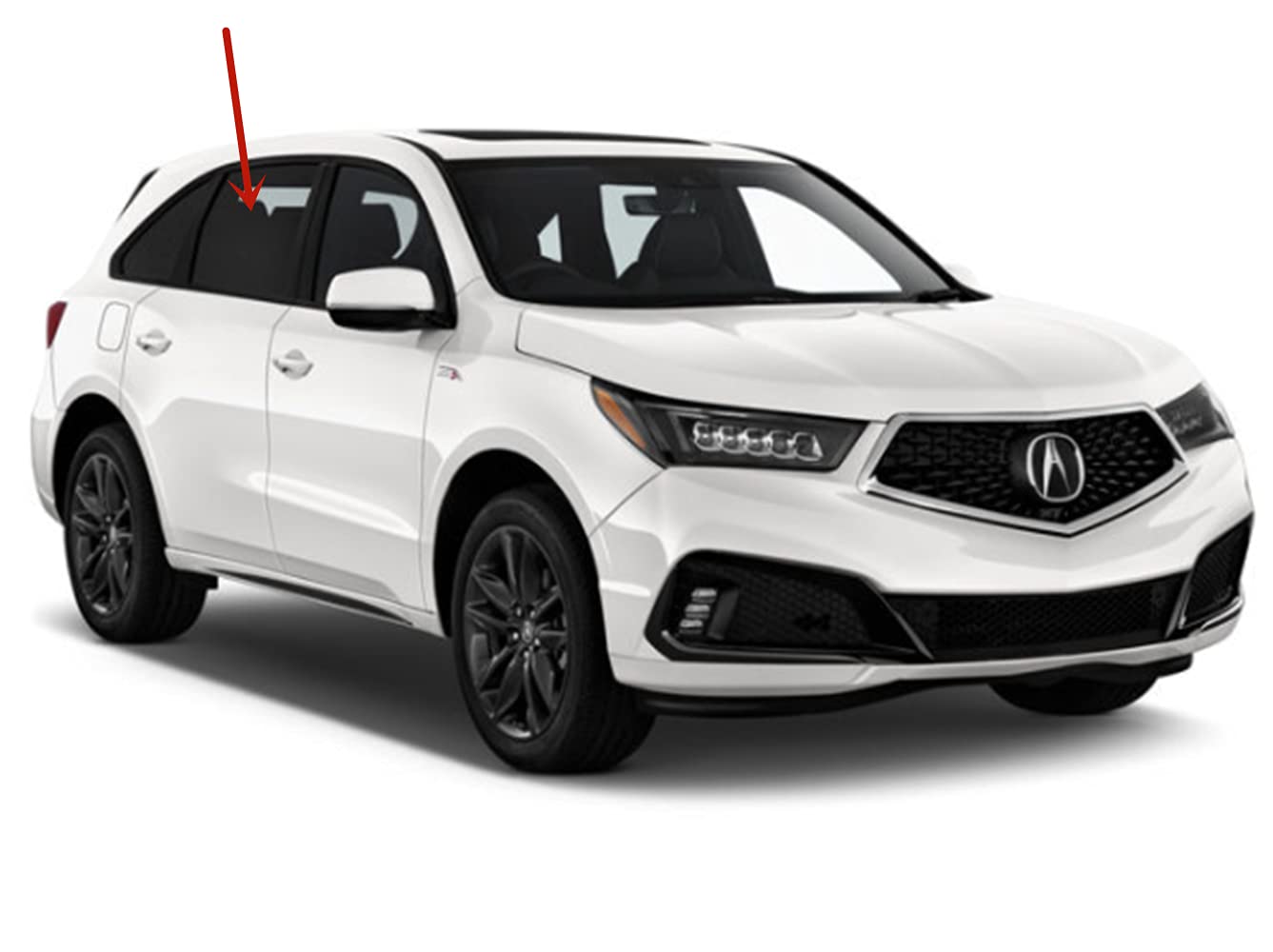 Passenger Right Side Rear Door Window Door Glass Compatible with Acura MDX 2014-2020 Models