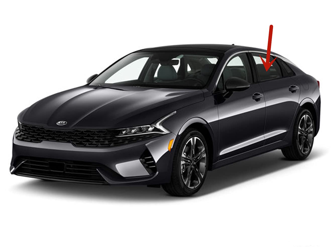 Driver Left Side Rear Door Window Door Glass Compatible with Kia K5 2021-2025 Models