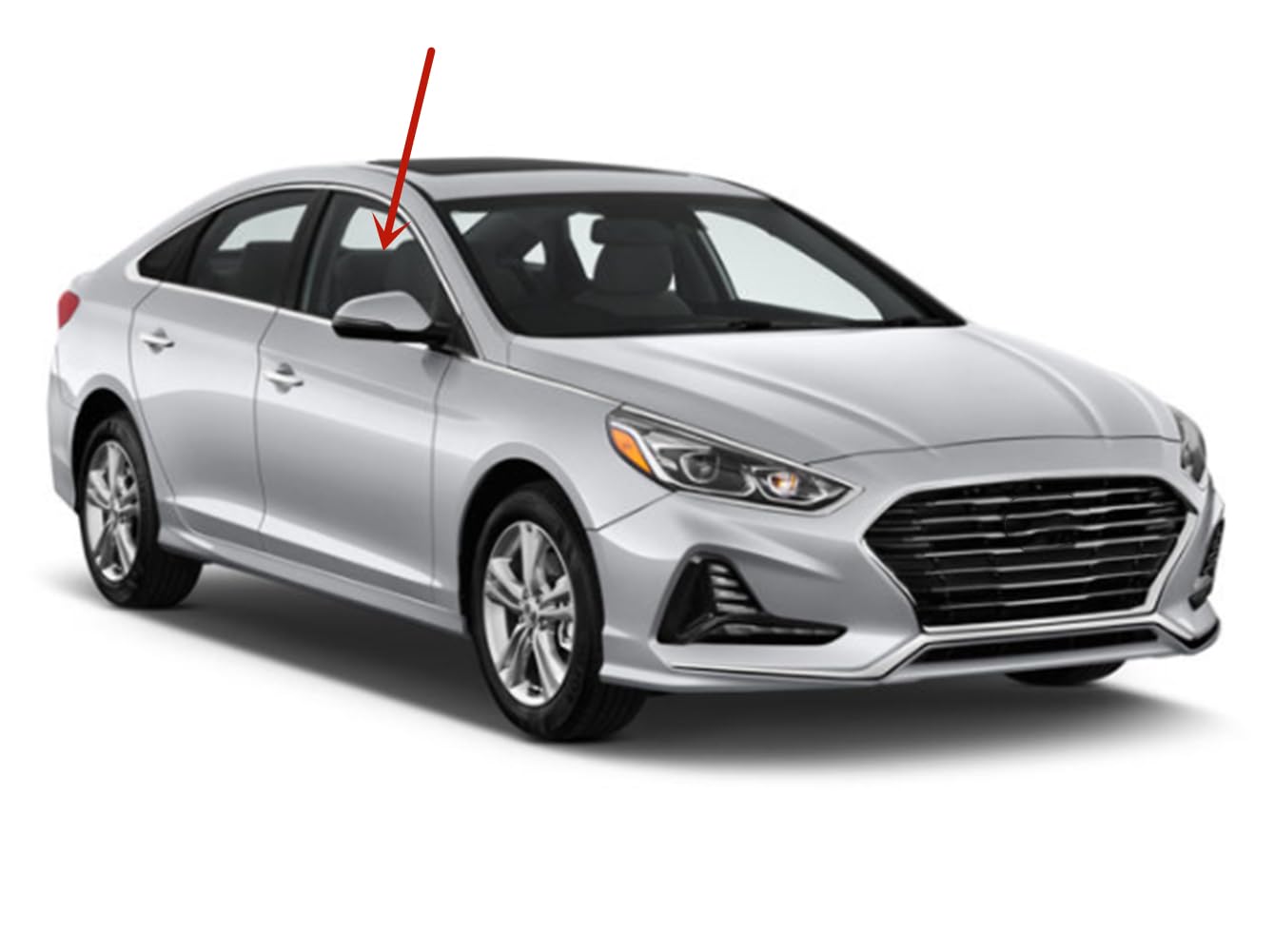 Passenger Right Side Front Door Window Door Glass Compatible with Hyundai Sonata 4-Door Sedan 2015-2019 Models (Not For Sonata Hybrid)