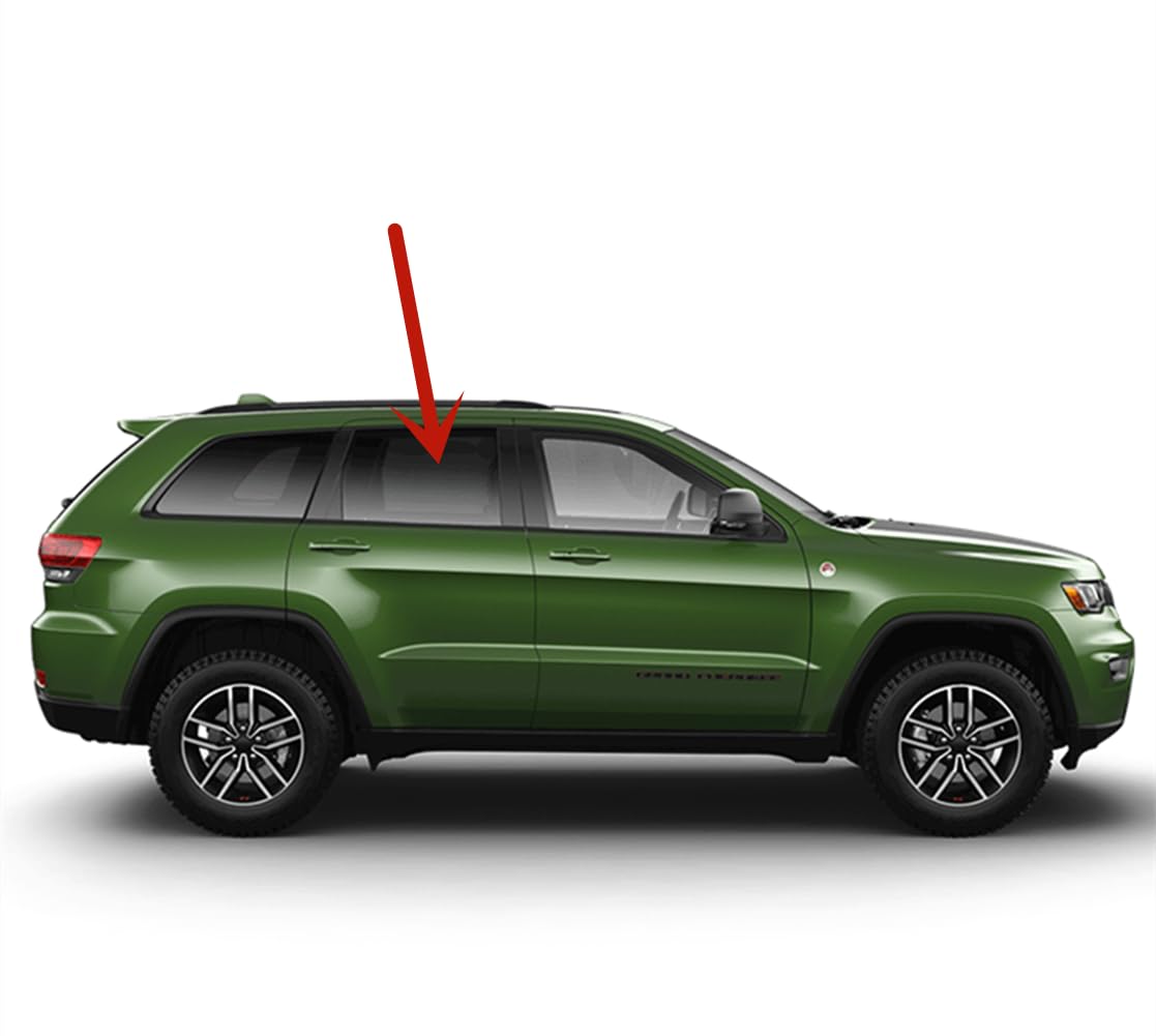 Passenger Right Side Rear Door Window Door Glass Compatible with Jeep Grand Cherokee 2011-2021/Grand Cherokee WK 2022 Models (Not For Cherokee, or Grand Cherokee L)