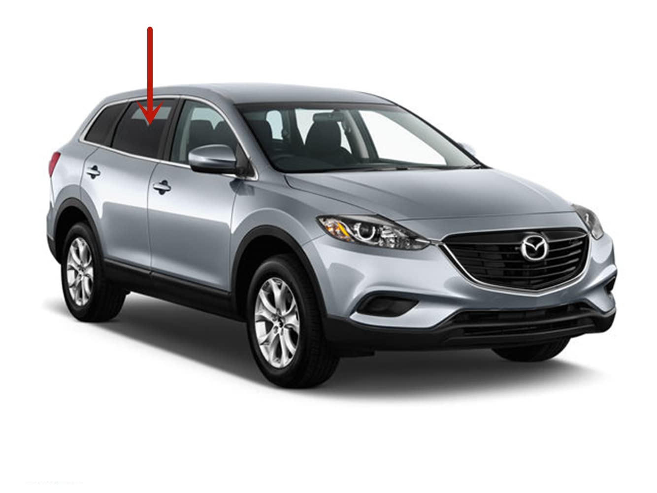 Passenger Right Side Rear Door Window Door Glass Compatible with Mazda CX-9 2007-2015 Models