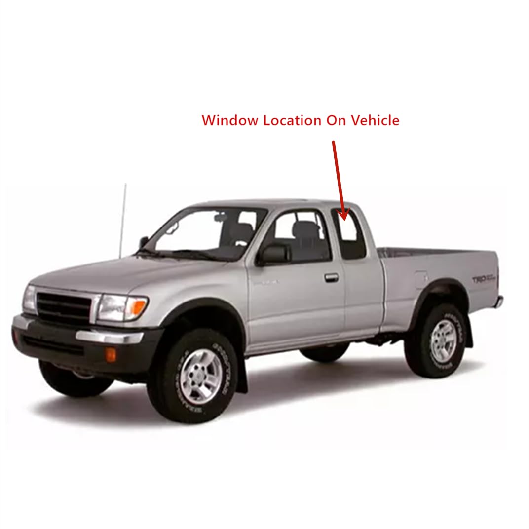 Tempered Driver Left Side Quater Window Quarter Glass Compatible with Toyota Tacoma Pickup 2-Door Extended Cab 1995-2000 Models