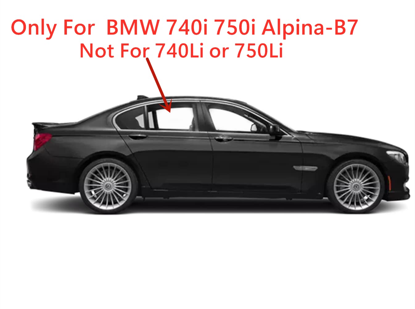 Tempered Passenger Right Side Rear Door Window Door Glass Compatible with BMW 740i 750i Alpina B7 2009-2015 Models (Not For 740Li 750Li)