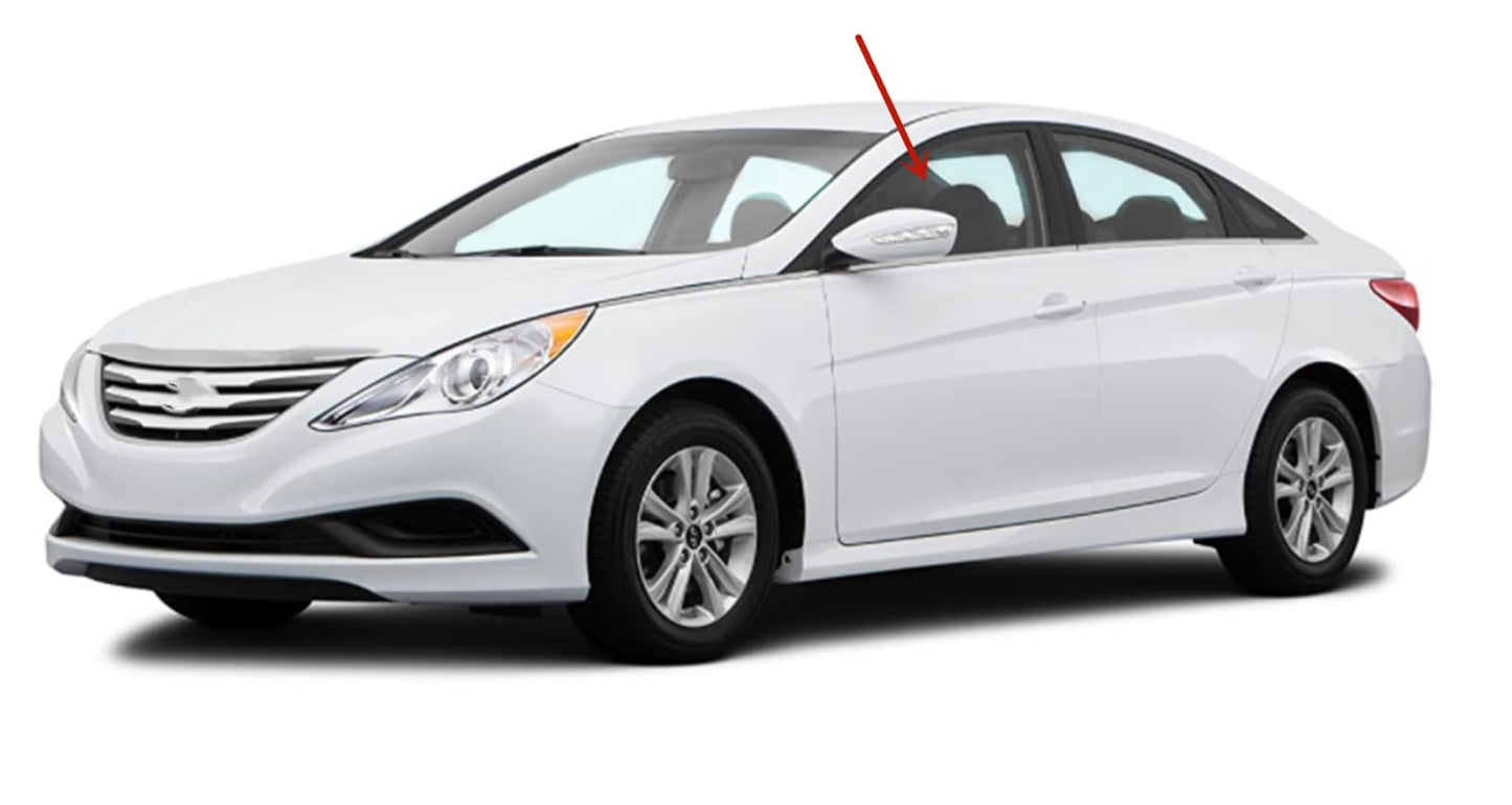 Driver Left Side Front Door Window Door Glass Compatible with Hyundai Sonata 2011-2014 Models / Sonata Hybrid 2011-2015 Models