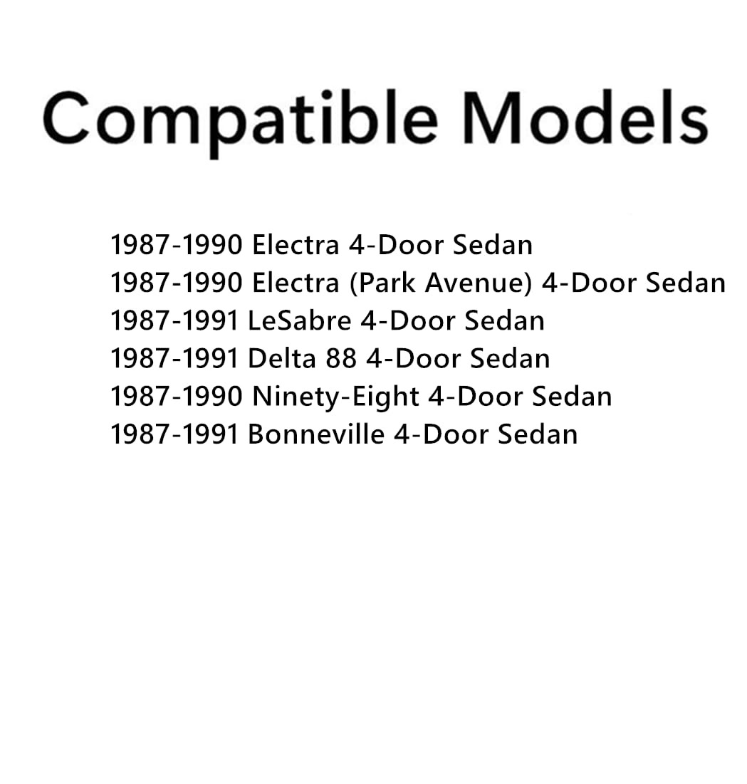 Driver Left Side Rear Door Window Glass Compatible with Buick Electra / Oldsmobile Ninety-Eight 1987-1990 & Buick LeSabre / Oldsmobile Delta Eighty-Eight / Pontiac Bonneville 1987-1991 4-Dr Sedan