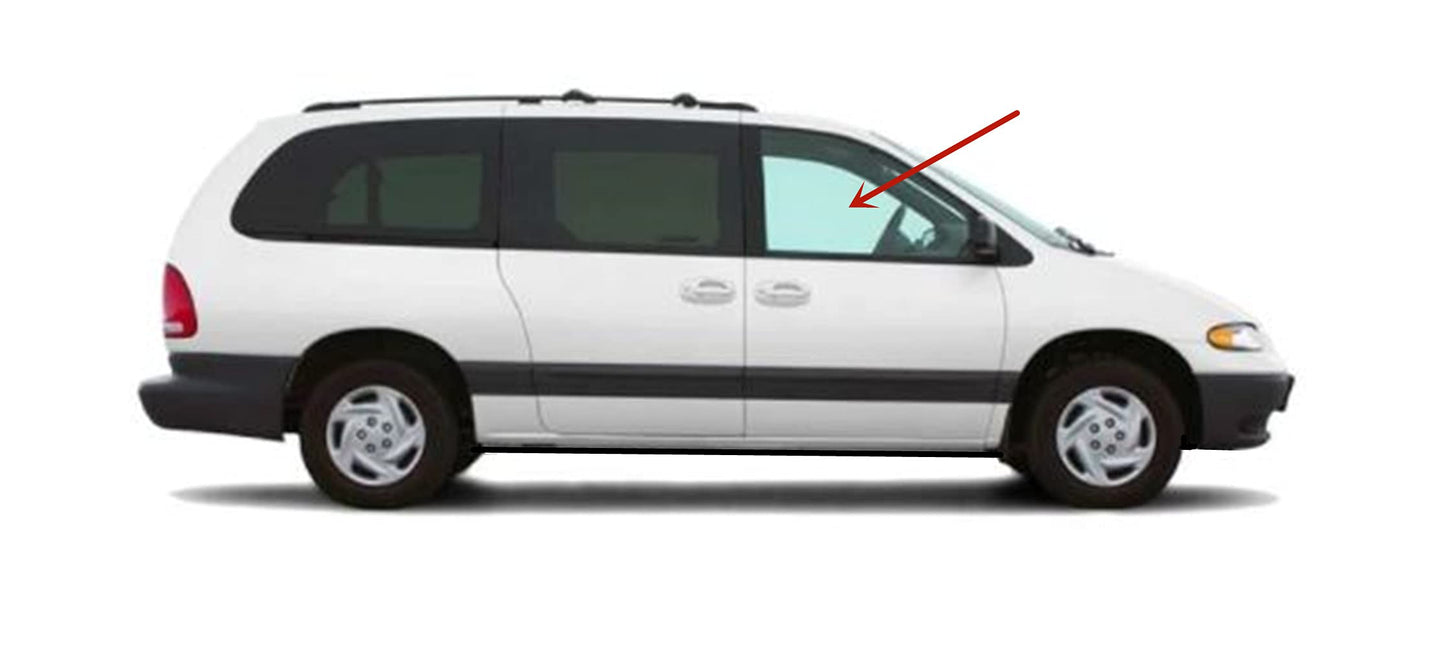 Passenger Right Side Front Door Window Door Glass Compatible with Chrysler Voyager/ Grand Voyager/Town & Country/Dodge Caravan/Grand Caravan/Plymouth Voyager/Grand Voyager 1996-2000 Models