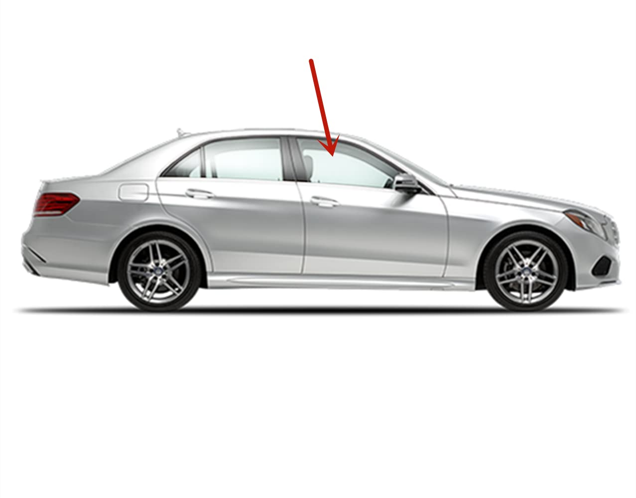 Tempered Passenger Right Side Front Door Window Door Glass Compatible with Mercedes Benz E250/E350/E400/E550/E63AMG 4 Door Sedan/Wagon 2010-2016 Models