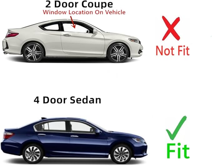 Passenger Right Side Door Window Door Glass Compatible with Honda Accord 2 Door Coupe 2013-2017 Models