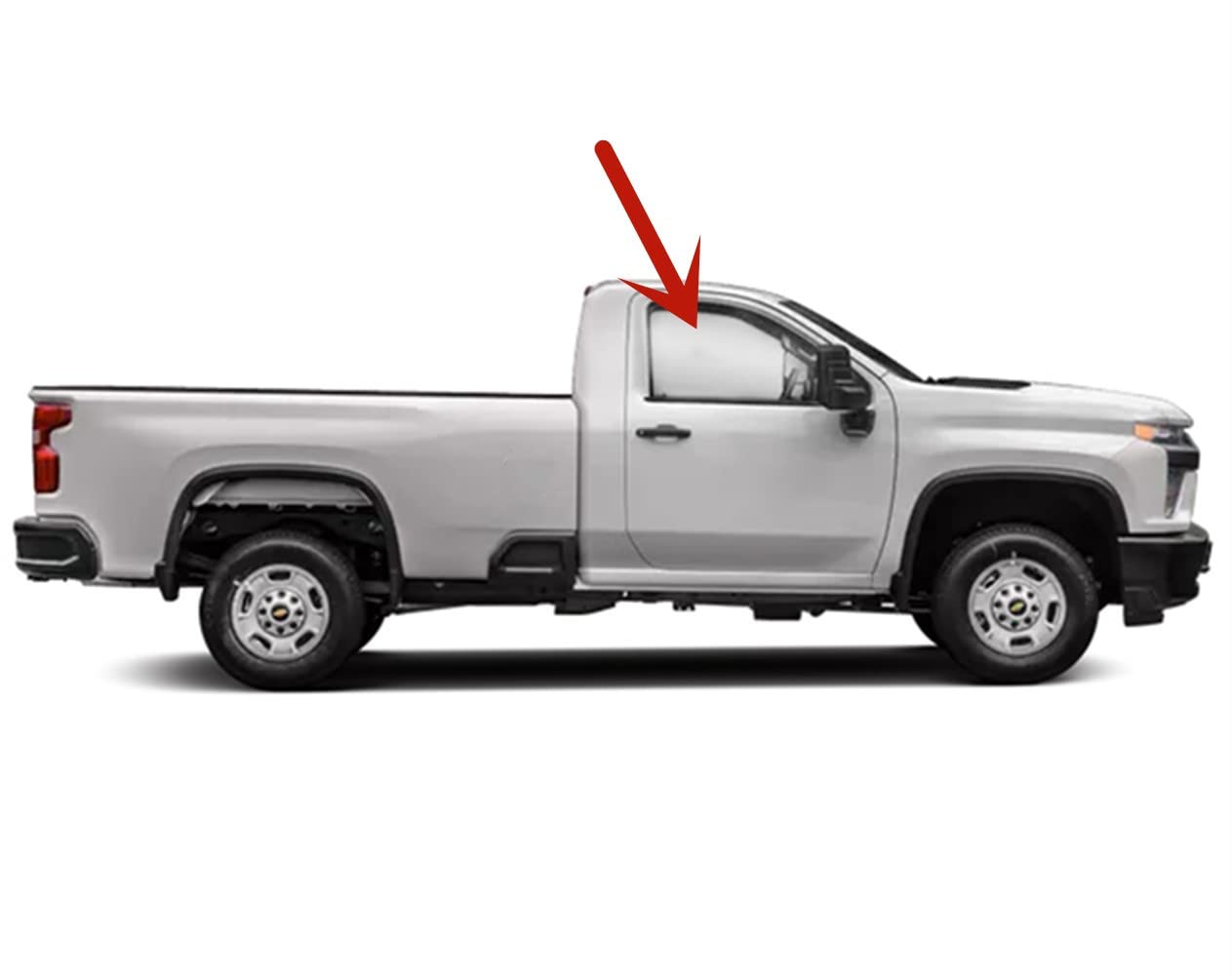 Tempered Passenger Right Side Door Window Door Glass Compatible with Chevrolet Silverado 2500 3500 2020-2025 GMC Sierra 2500 3500 2020-2025 2-Door Standard Cab Pickup Models