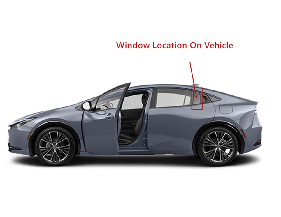 Glass Only Tempered Driver Left Side Rear Vent Window Vent Glass Compatible with Toyota Prius / Prius Prime / Plug-in 2023-2025 Models