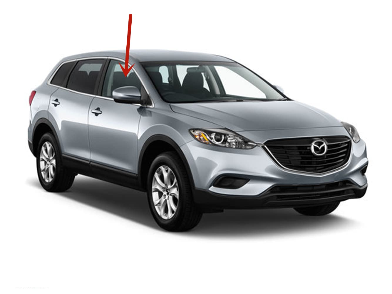 Passenger Right Side Front Door Window Door Glass Compatible with Mazda CX-9 2007-2015 Models