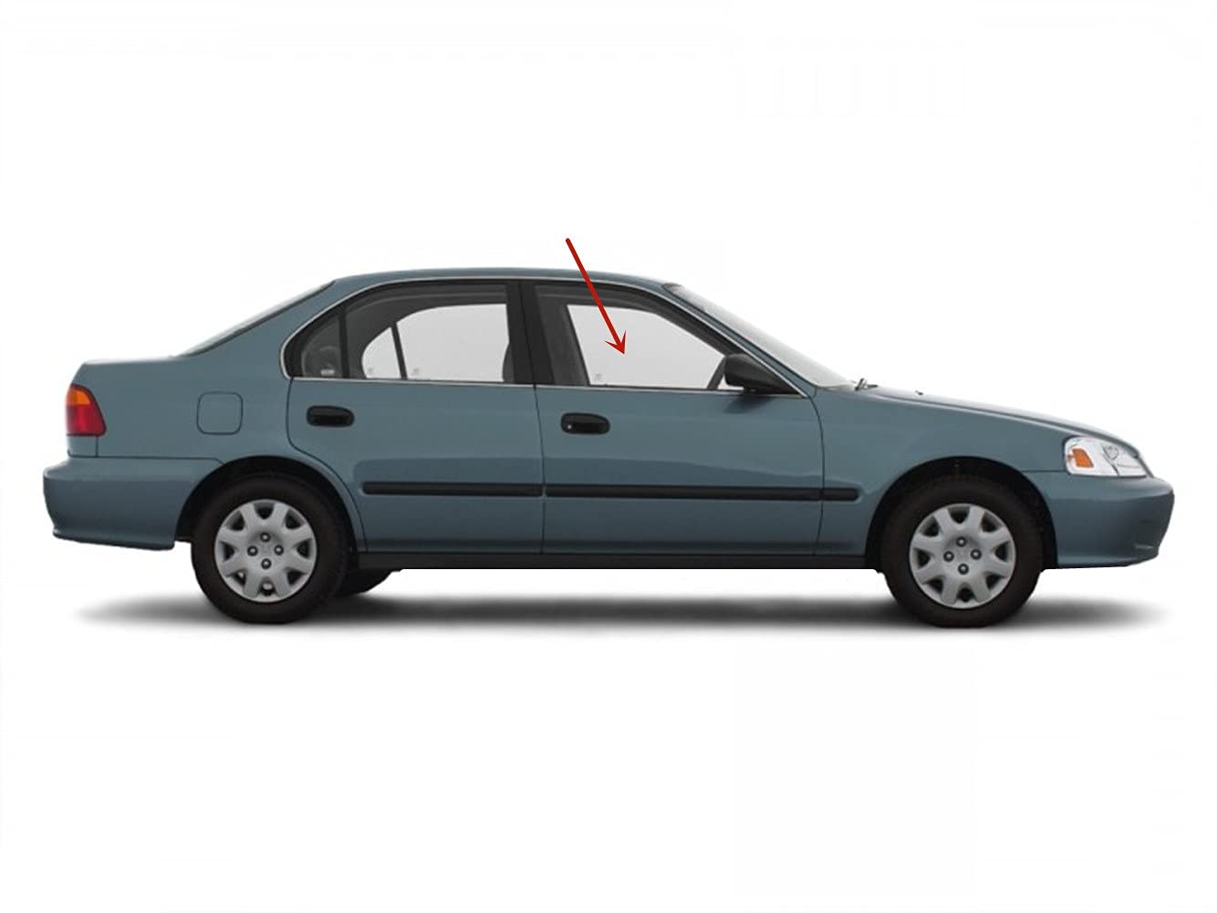Passenger Right Side Front Door Window Door Glass Compatible with Honda Civic 4 Door Sedan 1996-2000 Models
