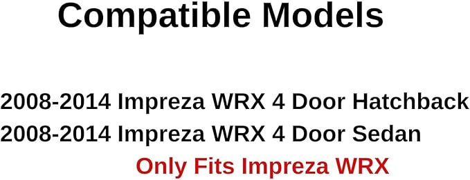 Passenger Right Side Rear Door Window Door Glass Compatible with Subaru Impreza WRX 4 Door Sedan/Hatchback 2008-2014 Models
