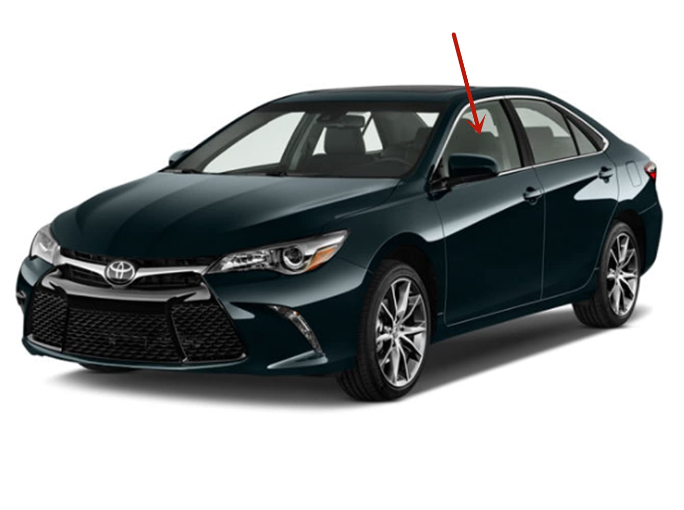 Driver Left Side Front Door Window Door Glass Compatible with Toyota Camry 4 Door Sedan 2015-2017 Models