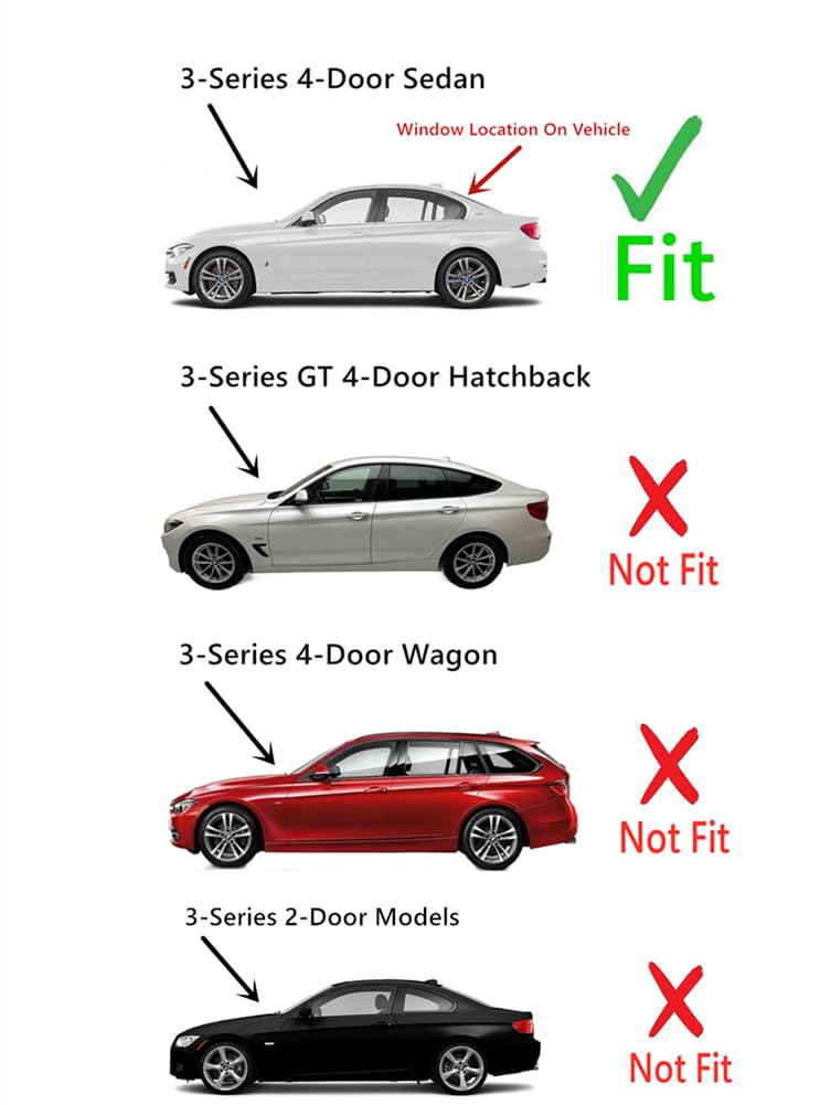 Tempered Heated Rear Back Window Back Glass Compatible with BMW 320i 328d 328i 330e 330i 335i 340i M3 ActiveHybrid3 4-Door Sedan 2012-2018 Models