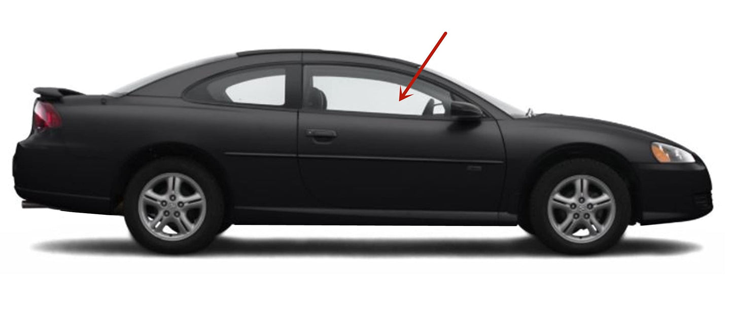 Passenger Right Side Door Window Door Glass Compatible with Chrysler Sebring/Dodge Stratus 2 Door Coupe 2001-2006 Models