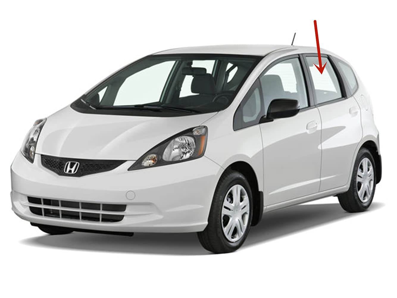 Driver Left Side Rear Door Window Door Glass Compatible with Honda Fit 2009-2014 Models