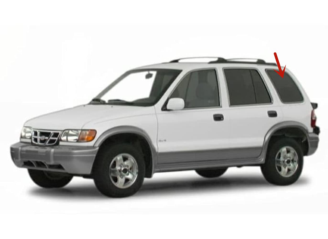 Passenger Right Side Rear Quarter Glass Quarter Window Compatible with Kia Sportage 1995-2002 4 Door Models