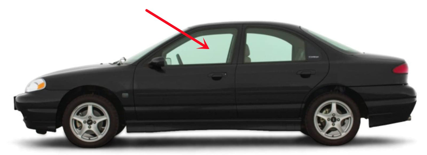Driver Left Side Front Door Window Door Glass Compatible with Ford Contour/Mercury Mystique 4 Door Sedan 1995-2000 Models