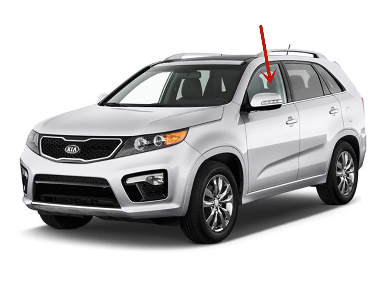 Driver Left Side Front Door Window Door Glass Compatible with Kia Sorento 2011-2013 Models