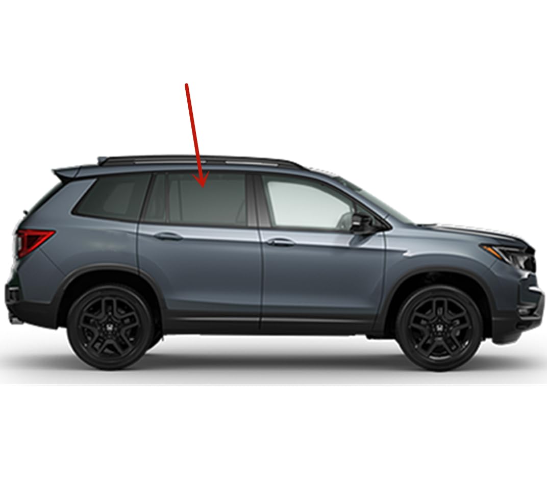 Tempered 5MM Thickness Passenger Right Side Rear Door Window Door Glass Compatible with Honda Pilot 2016-2022 Passport 2019-2025 Models