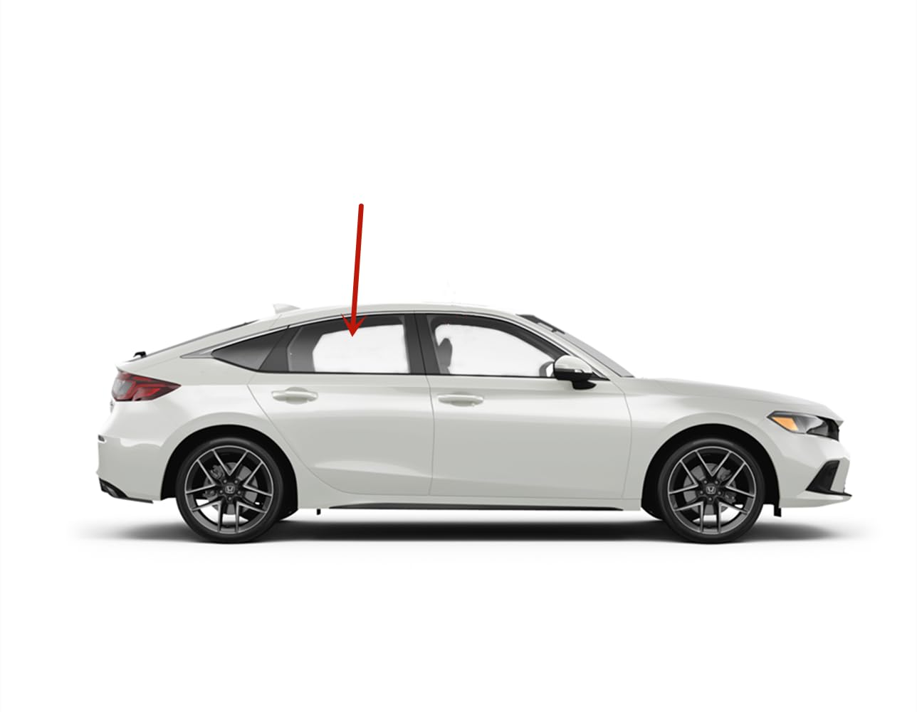 Tempered Passenger Right Side Rear Door Window Door Glass Compatible with Honda Civic 4-Door Hatchback 2022-2025 Models