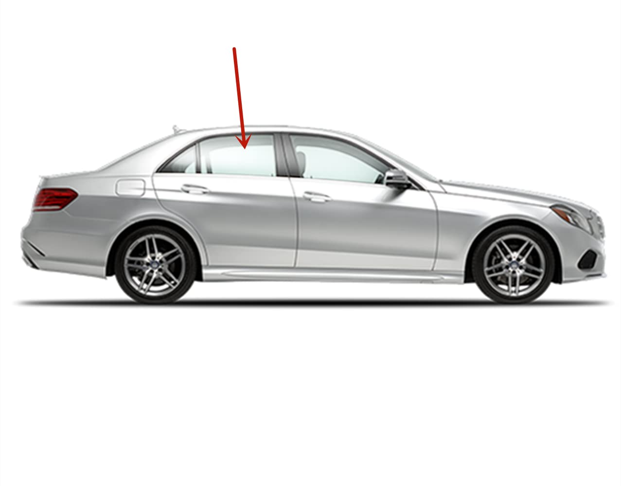 Tempered Passenger Right Side Rear Door Window Door Glass Compatible with Mercedes Benz E250 E350 E400 E550 E63AMG 4 Door Sedan 2010-2016 Models
