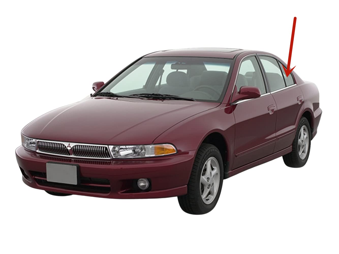 Driver Left Side Rear Vent Window Vent Glass Compatible with Mitsubishi Galant 4 Door Sedan 1999-2003 Models