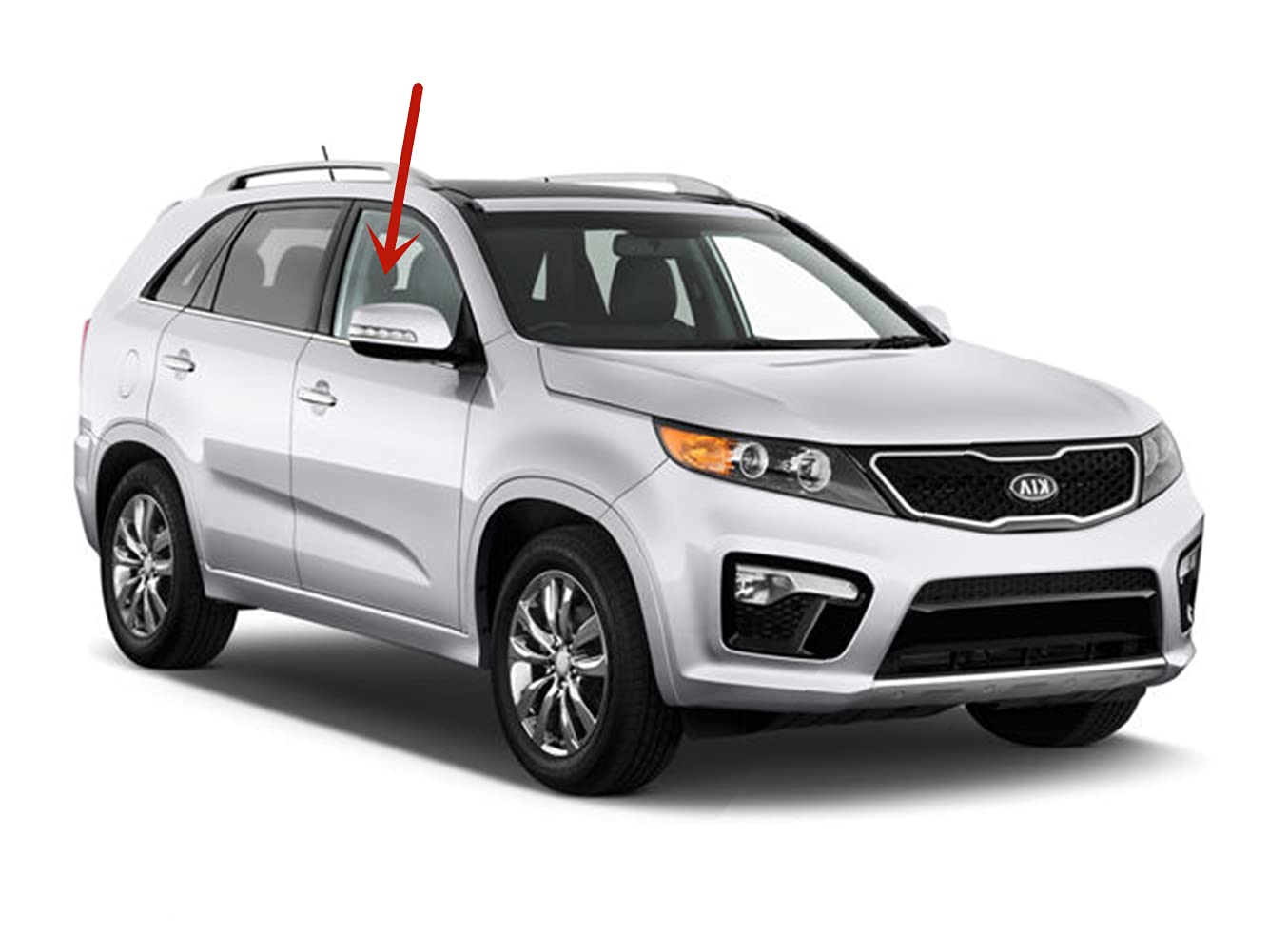 Passenger Right Side Front Door Window Door Glass Compatible with Kia Sorento 2011-2013 Models