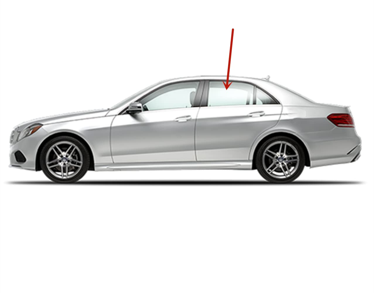 Tempered Driver Left Side Rear Door Window Door Glass Compatible with Mercedes Benz E250 E350 E400 E550 E63AMG 4 Door Sedan 2010-2016 Models