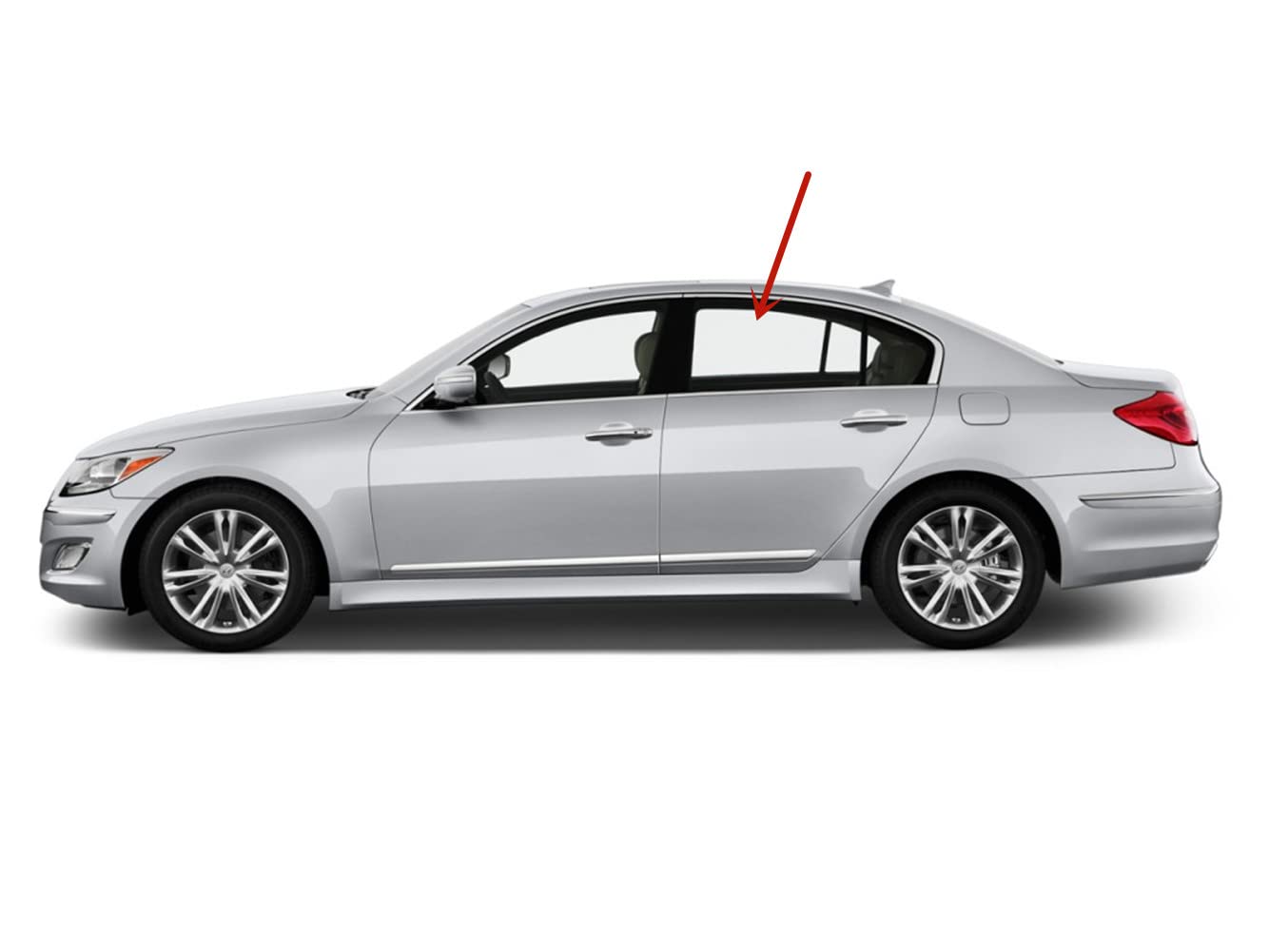 Tempered Driver Left Side Rear Door Window Door Glass Compatible with Hyundai Genesis 4 Door Sedan 2009-2014 Models