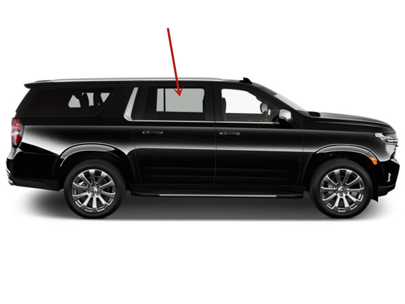 Tempered Passenger Right Side Rear Door Window Door Glass Compatible with Chevrolet Suburban / GMC Yukon XL 2021-2025 Models (Not For Yukon)