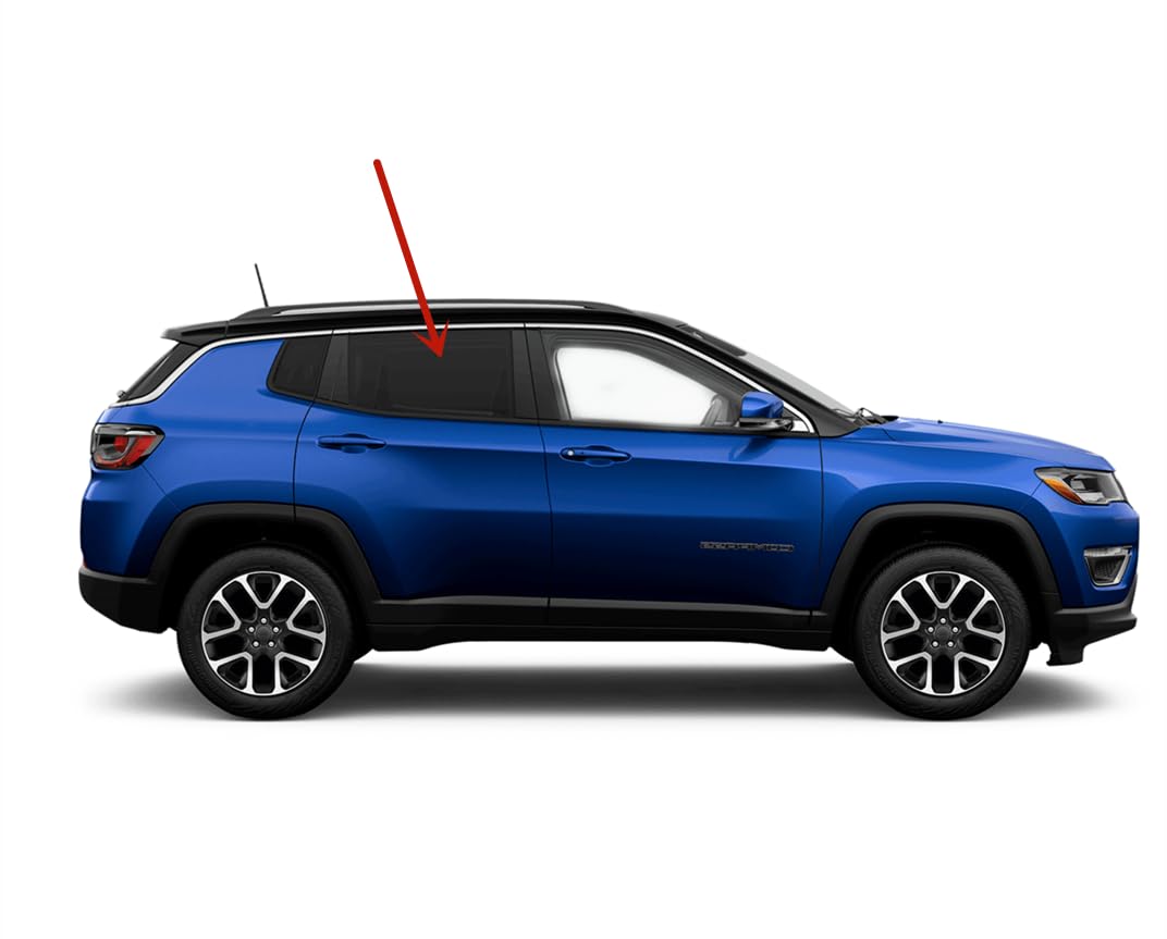 Passenger Right Side Rear Door Window Door Glass Compatible with Jeep Compass MP 2017-2025 Models (Not For Compass MK)