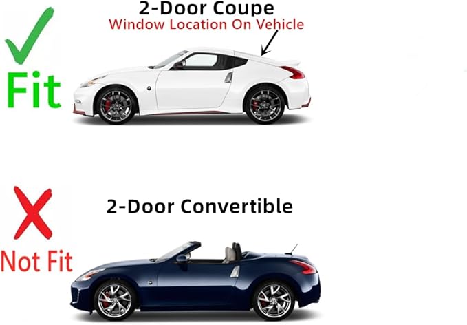 Heated Back Window Back Glass Compatible with Nissan 370Z 2 Door Coupe 2009-2020 Models