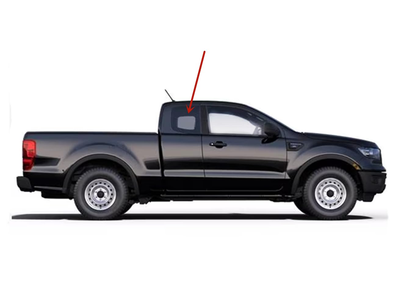 Factory Privacy Tinted Passenger Right Side Quarter Window Quarter Glass Compatible with Ford Ranger Pickup 2 Door Super Cab 2019-2023 Models