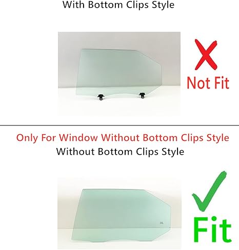 Driver Left Side Rear Door Window Door Glass Compatible with Kia Forte 4 Door Hatchback 2011-2013 Models