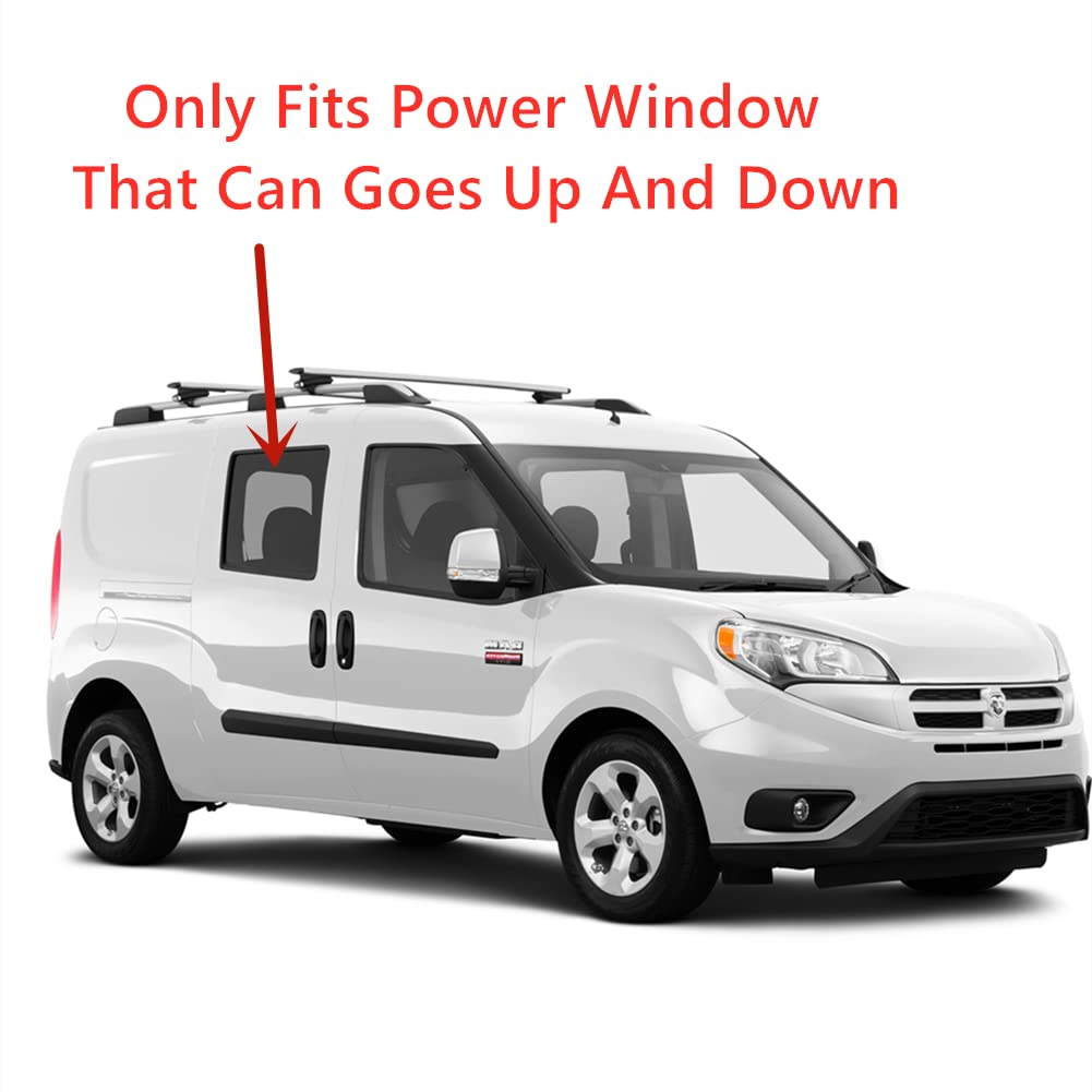 Clear Tempered Power Movable Passenger Right Side Rear Door Window Door Glass Compatible with Ram Promaster City 2015-2022 Models