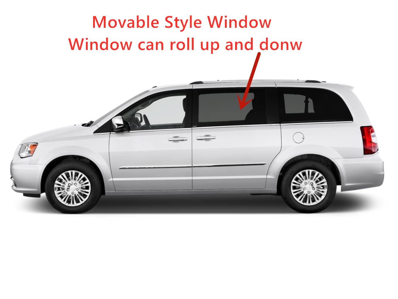 Movable Driver Left Side Rear Sliding Cargo Door Window Door Glass Compatible with Dodge Grand Caravan 2008-2020/Chrysler Town & Country 2008-2016 Models