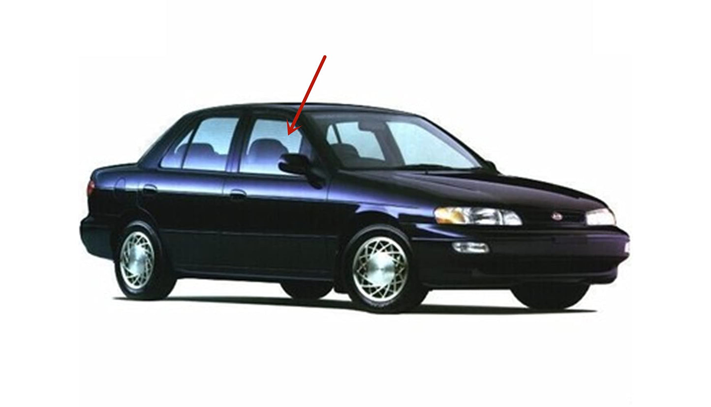 Passenger Right Side Front Door Window Door Glass Compatible with Kia Sephia 1994-1997 Models