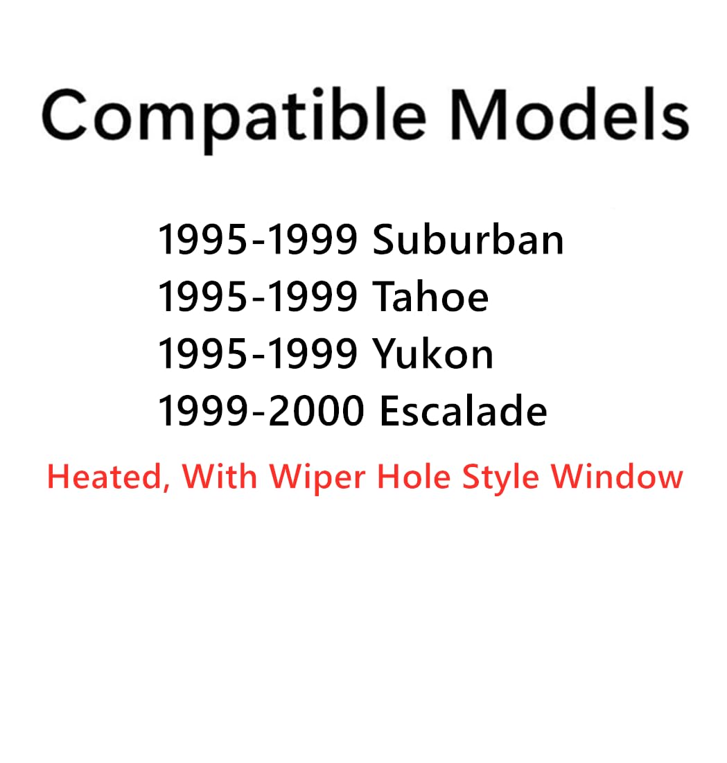 Tempered Back Tailgate Liftgate Window Back Glass Compatible with GMC Yukon/GMC Suburban/Chevrolet Suburban/Chevrolet Tahoe 1995-1999 Models/Cadillac Escalade 1999-2000 Models