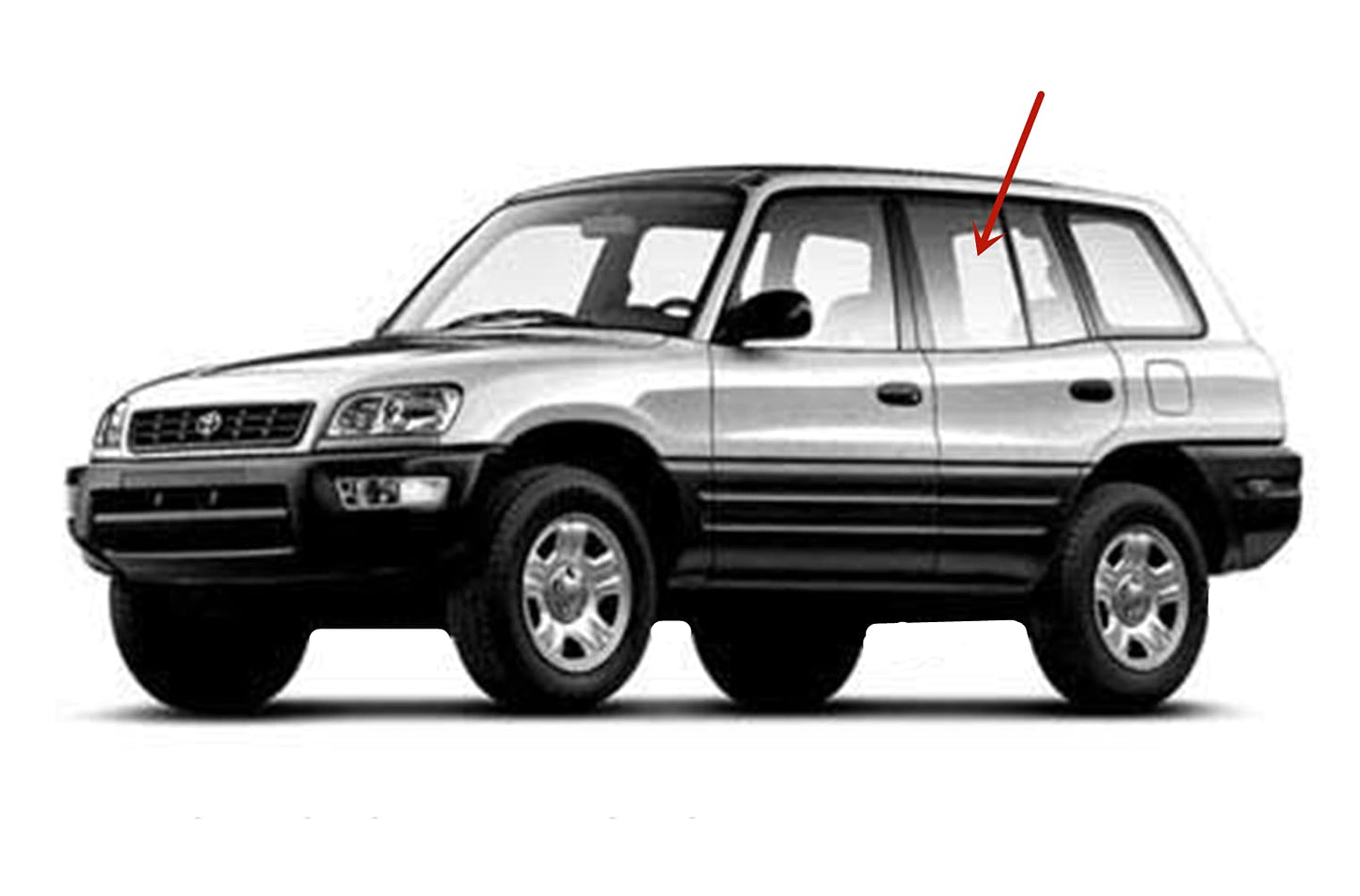 Driver Left Side Rear Door Window Door Glass Compatible with Toyota RAV4 4 Door SUV 1996-2000 Models