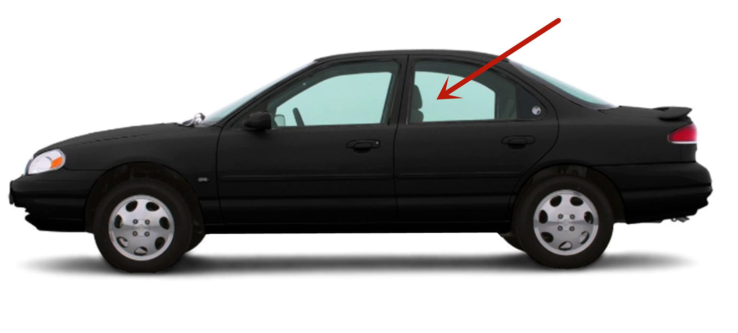 Driver Left Side Rear Door Window Door Glass Compatible with Mercury Mystique 4 Door Sedan 1995-2000 Models