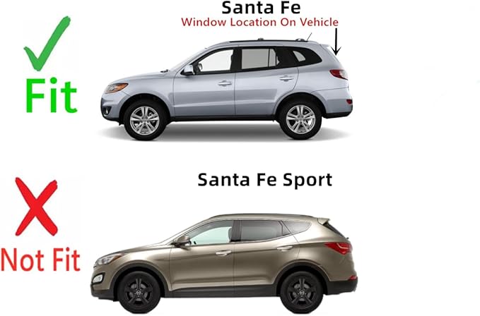 Heated Back Tailgate Window Back Glass Compatible with Hyundai Santa Fe 2007-2012 Models